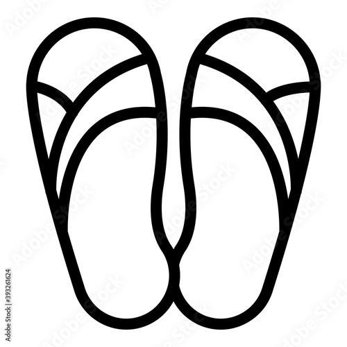 Rubber beach sandals icon. Outline rubber beach sandals vector icon for web design isolated on white background
