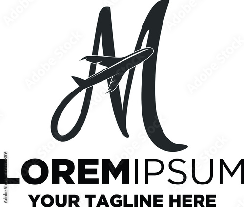 Letter M with plane logo