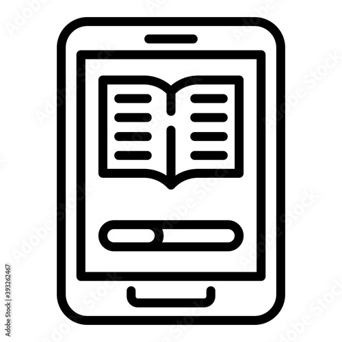 Ebook icon. Outline ebook vector icon for web design isolated on white background