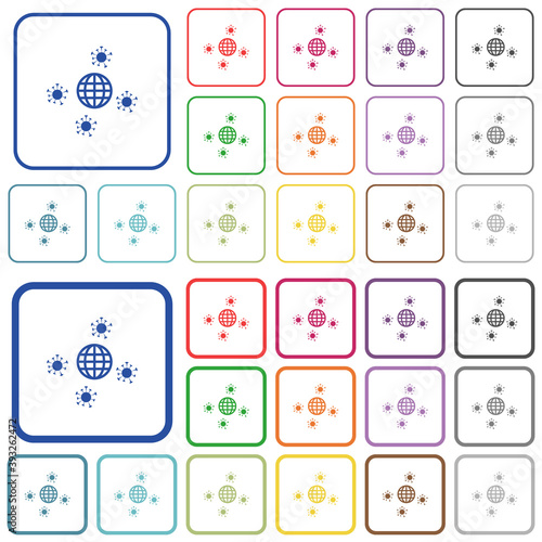Pandemic outlined flat color icons