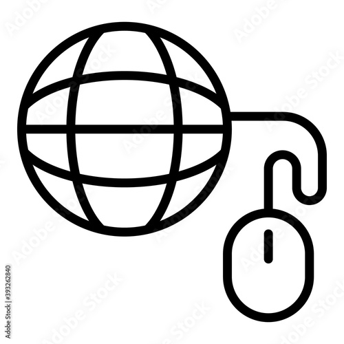 Click global library icon. Outline click global library vector icon for web design isolated on white background