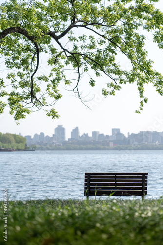 Landscape of West Lake, viewed from Zhongshan Park, in Hangzhou, China