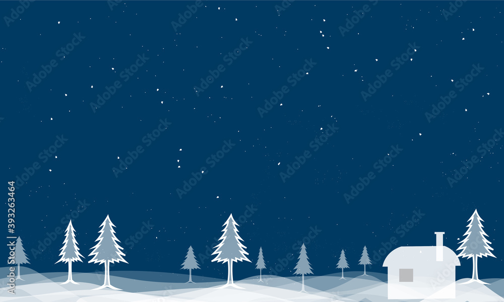 winter landscape with christmas tree winter landscape with christmas tree