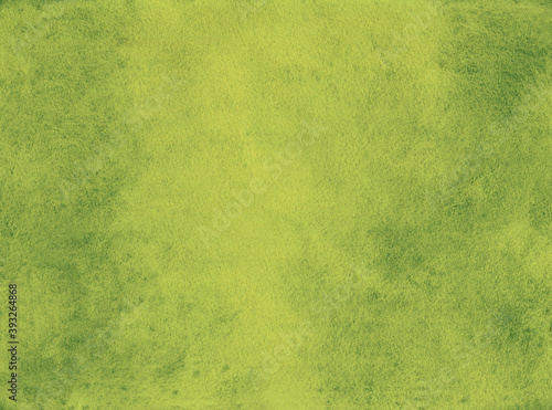 Abstract hand painted olive green watercolor background.