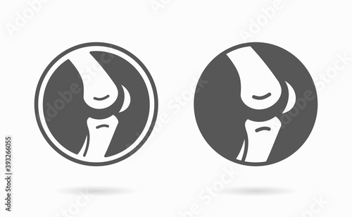 Joint icon. Knee bones logo template. Vector illustration.