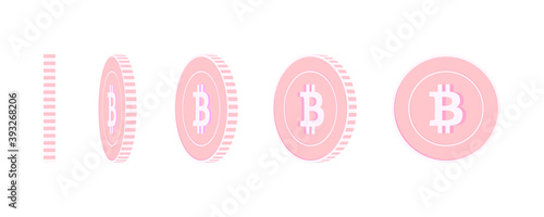 Bitcoin, internet currency rotating coins set, ani