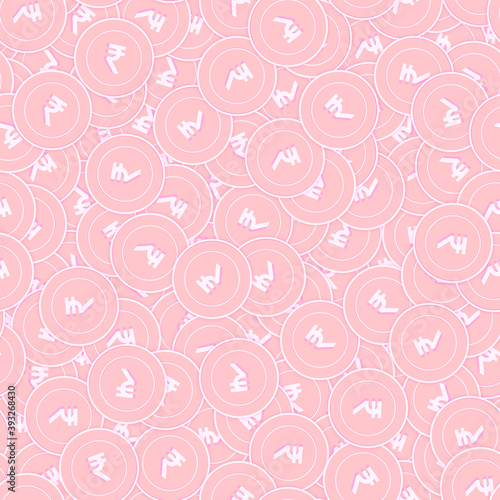 Indian rupee copper coins seamless pattern. Immacu