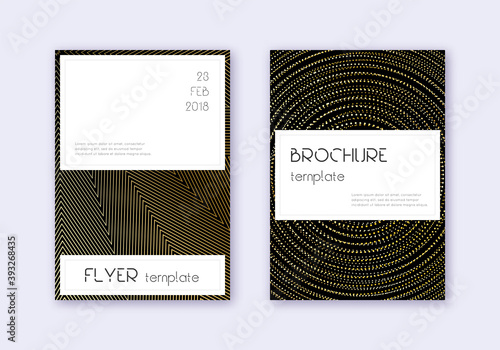 Stylish cover design template set. Gold abstract l