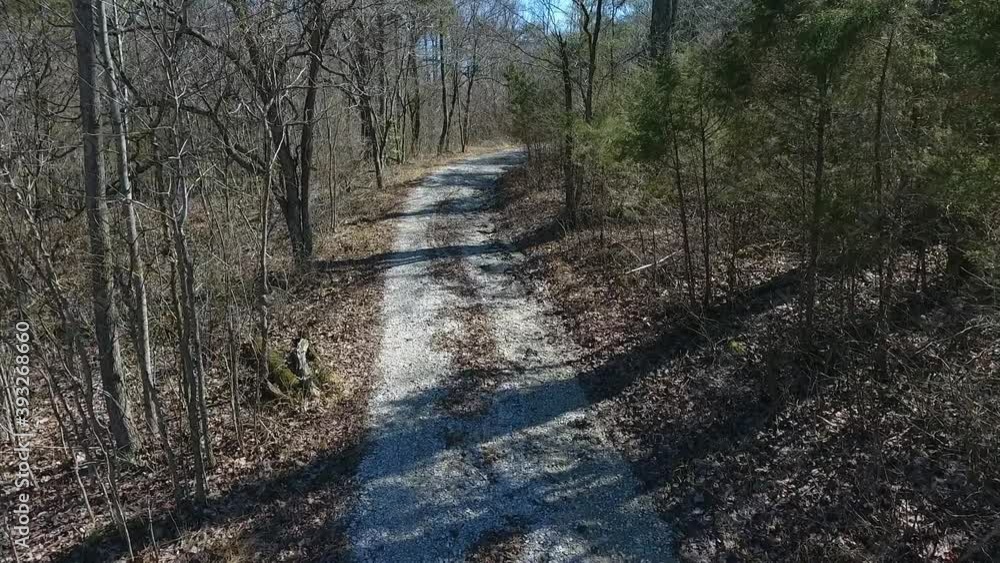 Rural Gravel Back Road Indiana near New Albany in Winter Drone View Rural Gravel Back Road Indiana near New Albany in Winter Drone View