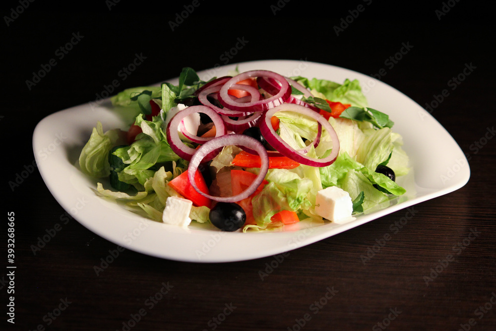 salad with cheese and olives salad with cheese and olives