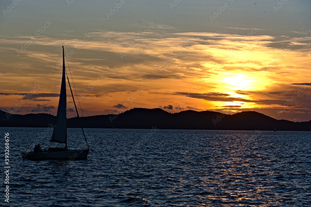 Yacht at sunset
