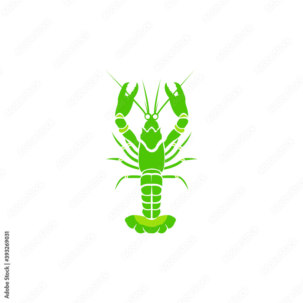 Naklejka premium Fresh green lobster shrimp suitable for restaurant meals