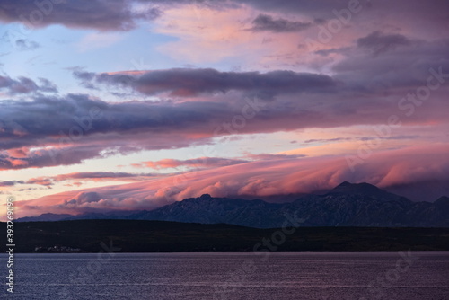 Fototapeta Naklejka Na Ścianę i Meble -  Autumn weather above Velebit Mountains in Croatia.