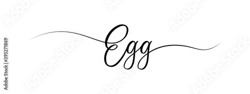 simple letter Egg script calligraphy banner black color
