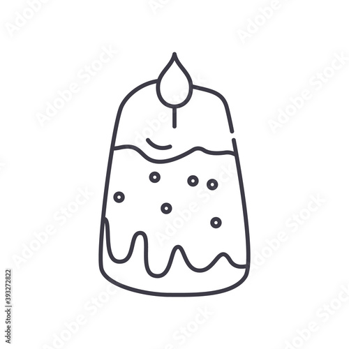 Kulich icon, linear isolated illustration, thin line vector, web design sign, outline concept symbol with editable stroke on white background.