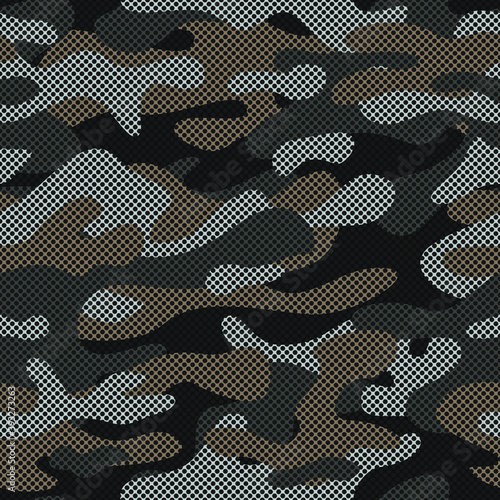 Modern Desert camouflage seamless pattern. Vector illustration background for surface, t shirt design, print, poster, icon, web, graphic designs. 