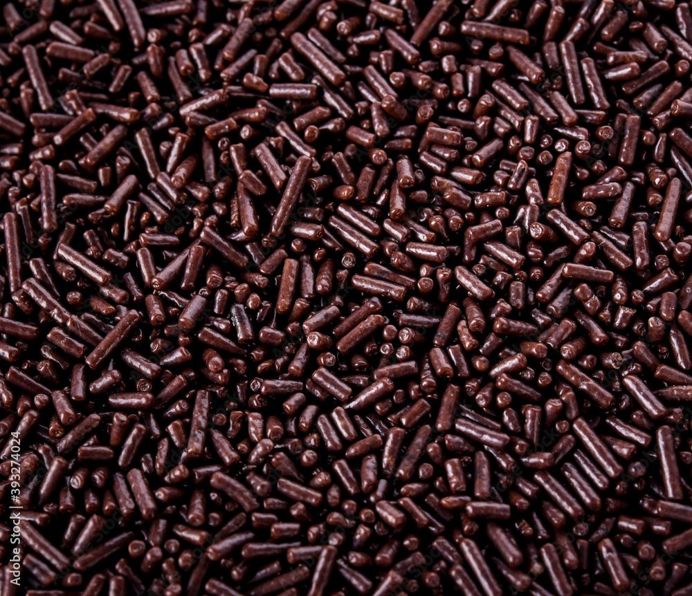 Background texture of chocolate sprinkles. Background texture of chocolate sprinkles.