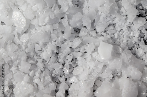 Tableau sur toile Sodium hydroxide flake dangerous chemical