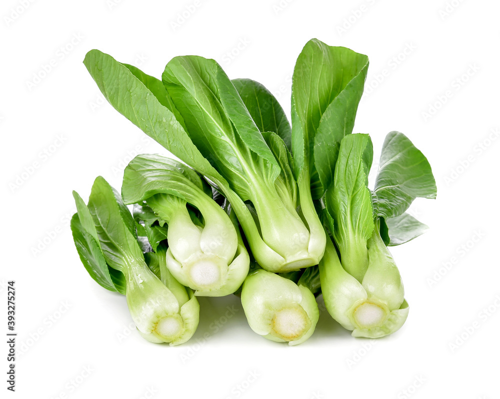 Bok choy (chinese cabbage) isolated on white. - obrazy, fototapety, plakaty 