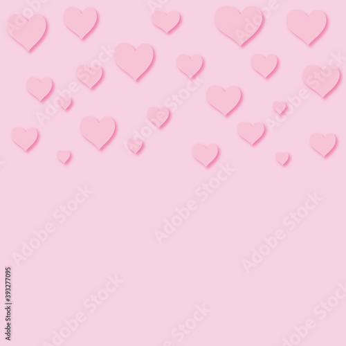 Pink hearts background, shadowed hearts pattern frame  © Freesia