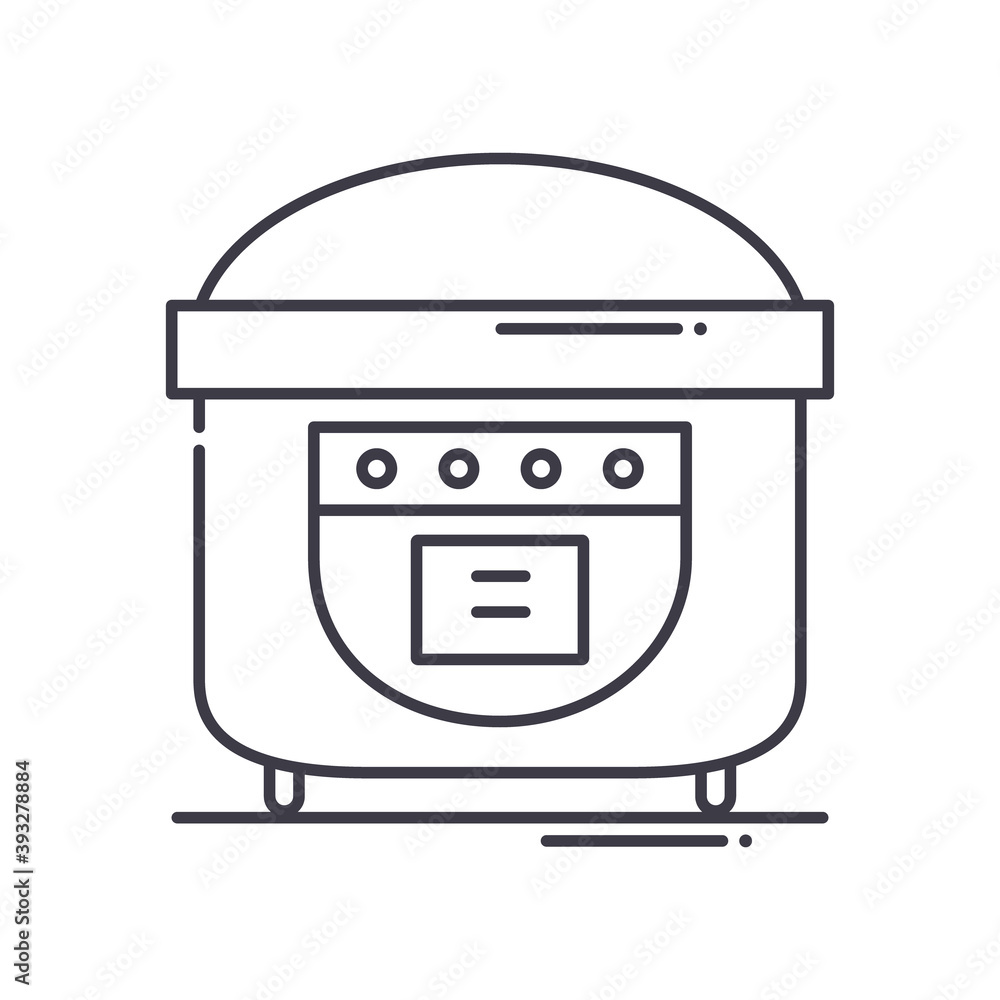 Kitchen rice cooker icon, linear isolated illustration, thin line vector, web design sign, outline concept symbol with editable stroke on white background. Kitchen rice cooker icon, linear isolated illustration, thin line vector, web design sign, outline concept symbol with editable stroke on white background.