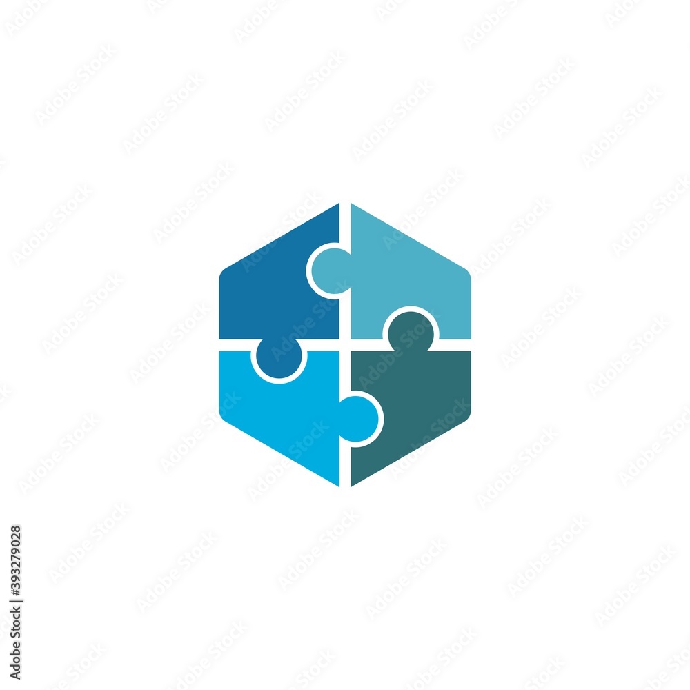 Obraz premium puzzle logo icon vector illustration