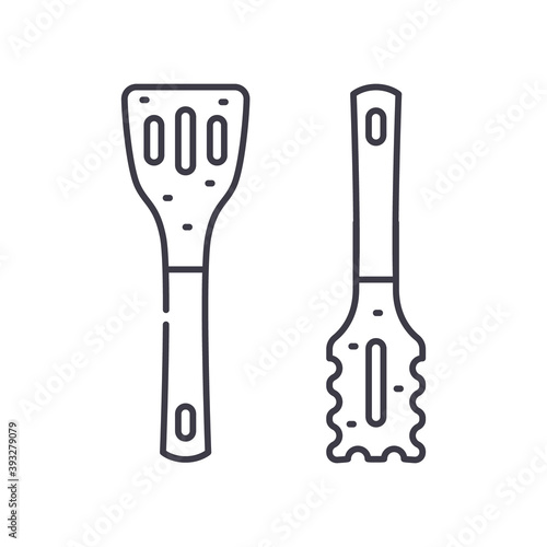 Kitchen tools icon  linear isolated illustration  thin line vector  web design sign  outline concept symbol with editable stroke on white background.