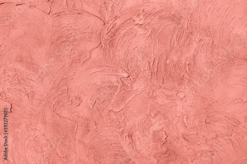 Wallpaper Mural Coral pink colored low contrast Concrete textured background with roughness and irregularities. 2021 color trend. Torontodigital.ca