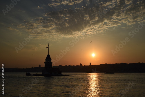 Sunset over Istanbul Bosporus