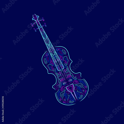 Violin line art colorful logo design. Abstract vector illustration.  New graphic style