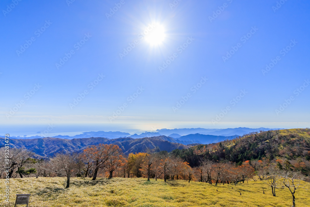 秋の日出ヶ岳から見た景色　大台ヶ原　奈良県　View from the Mt.Hidegadake .Oodaigahara Mt.Hidegadake Nara-ken