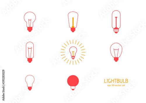 Bulb - vector icons set.