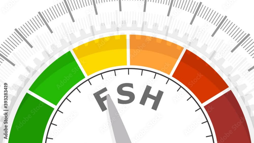 Gradient scale. Follicle stimulating hormone level measuring device icon. Sign tachometer, speedometer, indicators. Infographic gauge element. 3D rendering. Gradient scale. Follicle stimulating hormone level measuring device icon. Sign tachometer, speedometer, indicators. Infographic gauge element. 3D rendering.
