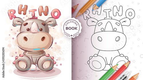 Cute rhinoceros poster and merchandising