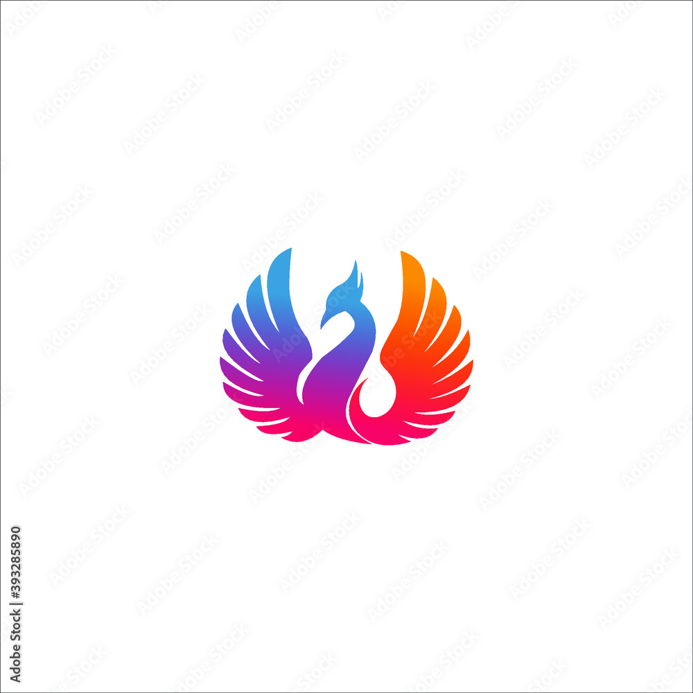 Obraz premium logo icon vector templet peacock