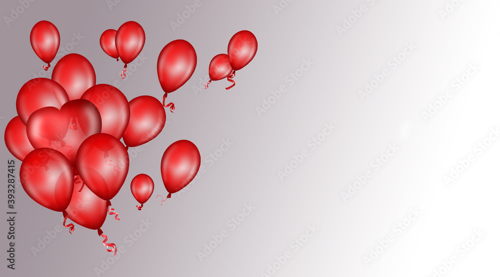 red balloons on gray background red balloons on gray background