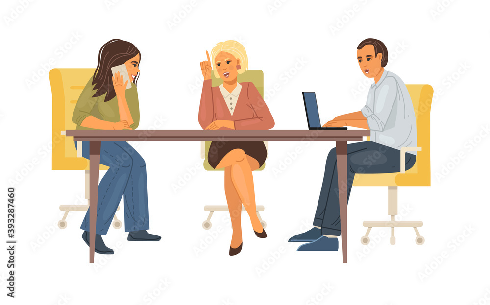Business office workers team cooperation. Team meetings together, teamwork group of people over the solution of task. Collaboration in business team. Business partners discussing prospects Business office workers team cooperation. Team meetings together, teamwork group of people over the solution of task. Collaboration in business team. Business partners discussing prospects