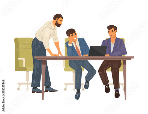 People solve problems, think about projects, study statistics, discuss partnership.
