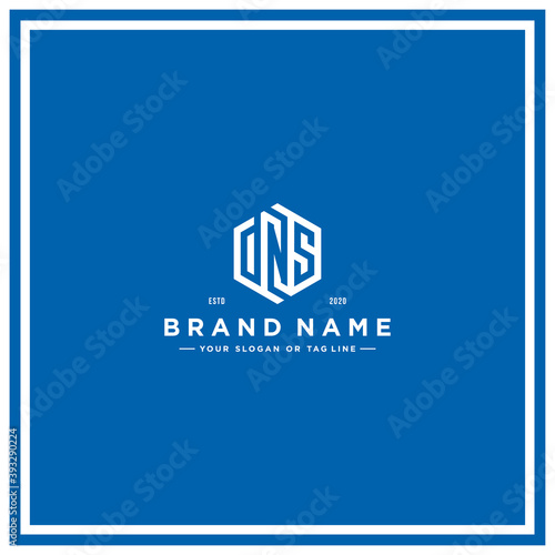 letter DNS hexagon concept logo design vector