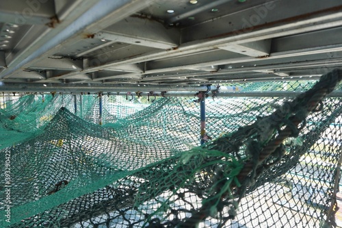 Safety net install under the scaffold floor to prevent drop objects from work at height.