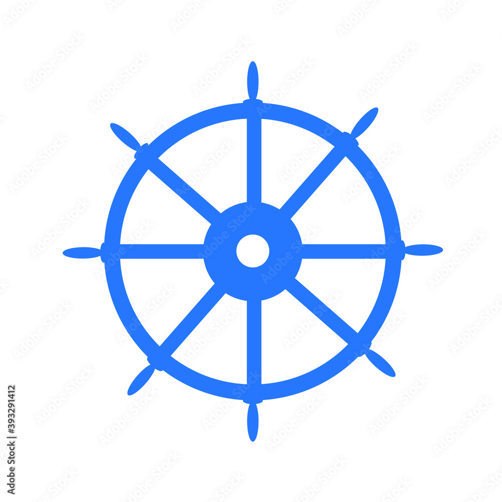 ship rudder icon on white background