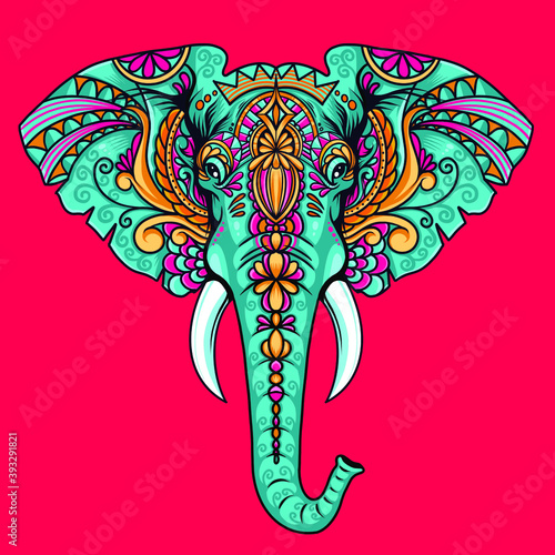 elephant mandala pattern vector