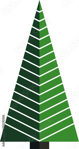 green tree on white background
