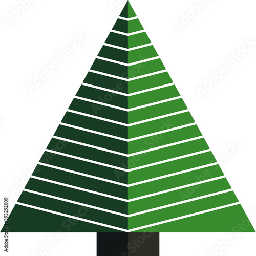 green tree on white background