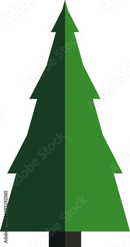 green tree on white background