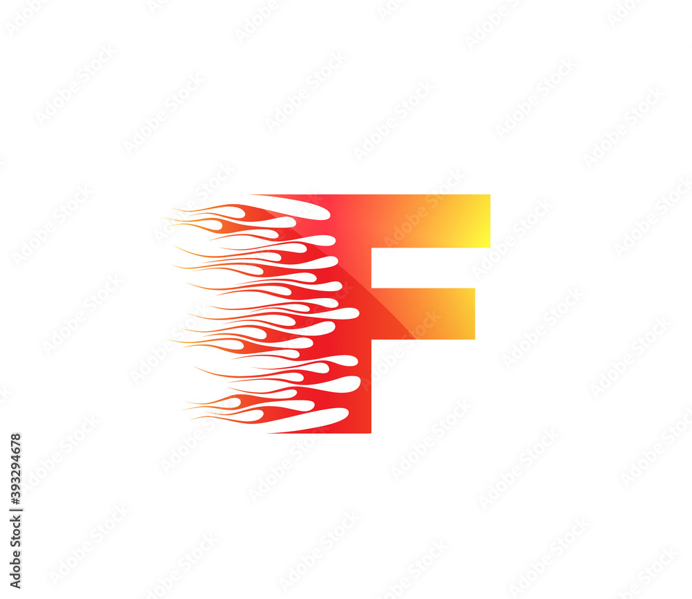 Fototapeta premium F Fire Creative Alphabet Logo Design Concept