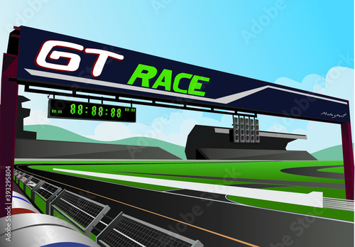 race track background vector draw