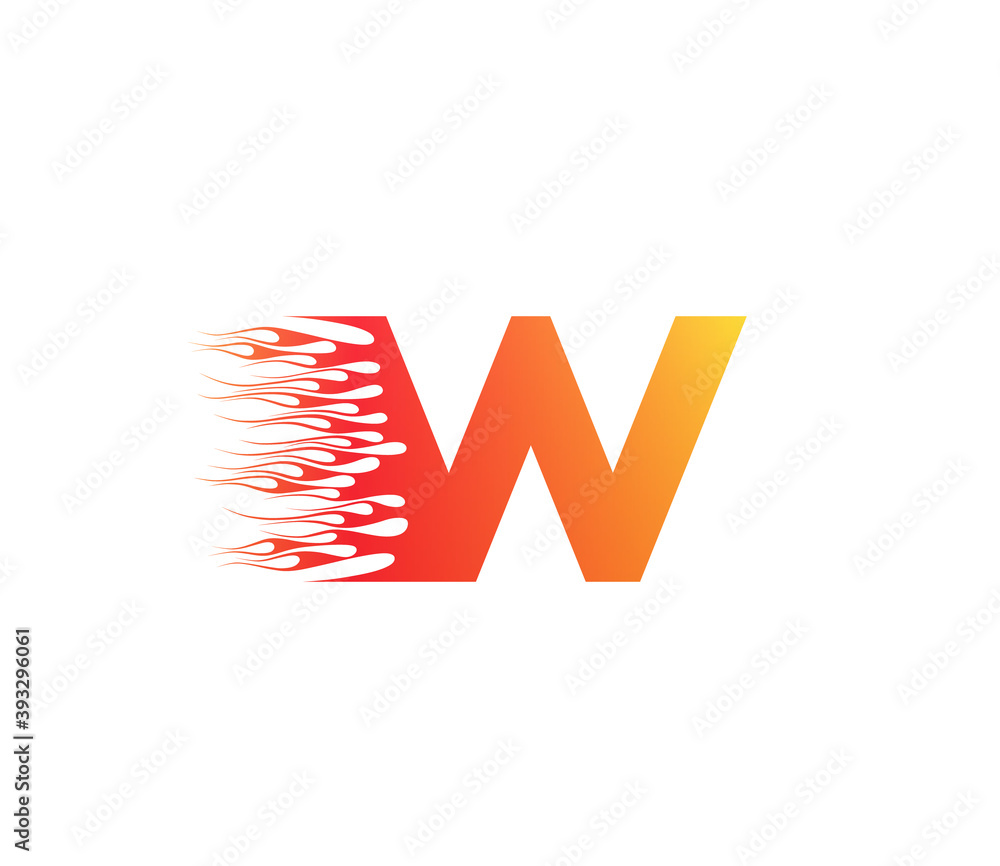 W Fire Creative Alphabet Logo Design Concept