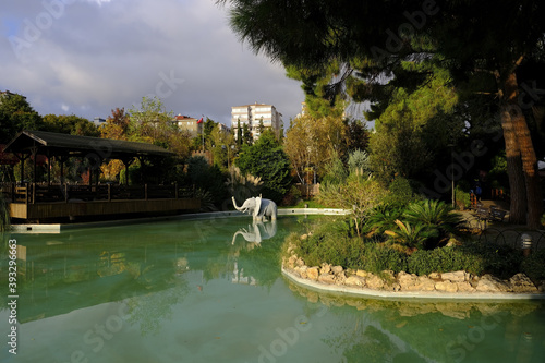 Pond of The Goztepe Park of Freedom at Istanbul photo