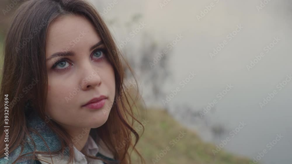 Close up of beauty teen girl. Red Helium 8K Close up of beauty teen girl. Red Helium 8K
